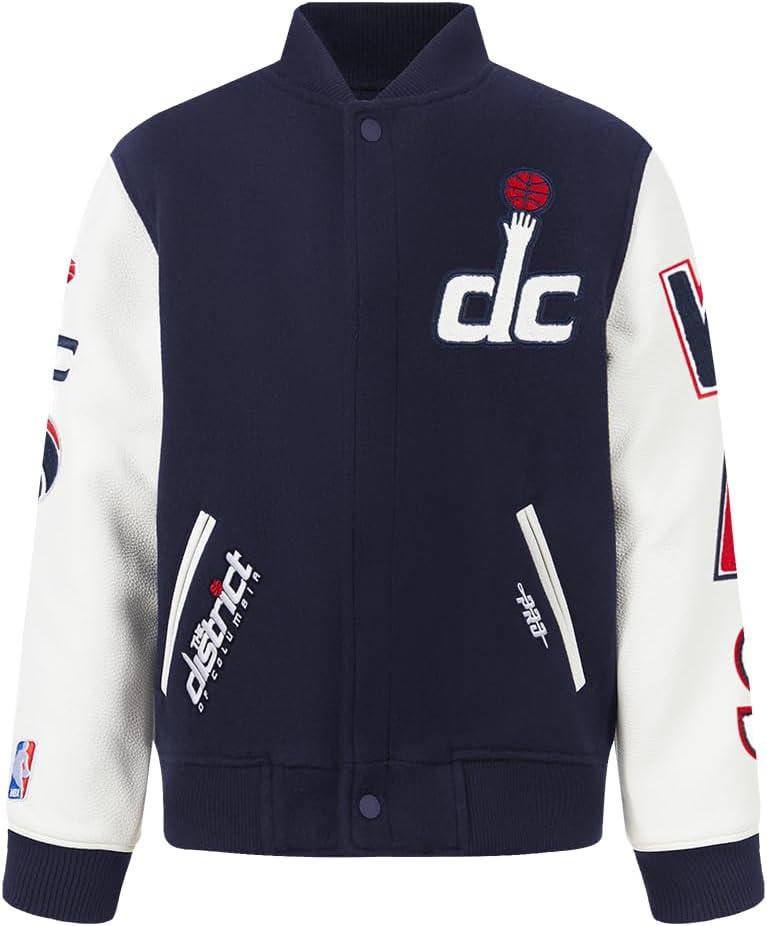 image:imagePro Standard NBA boys Pro Standard Big Boys Nba Classic Chenille Wool Varsity JacketMidnight NavyWhite