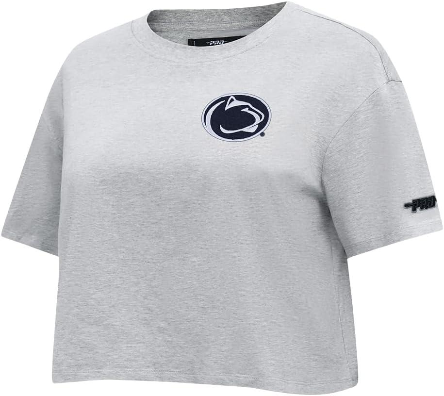image:imagePro Standard NCAA Womens Womens College Classic Chenille Cotton Short Sleeve Boxy TeeHeather Grey