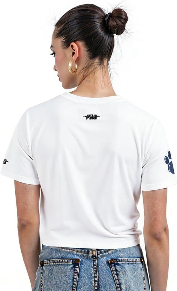 image:imagePro Standard NCAA Womens Womens College Classic Chenille Cotton Short Sleeve Boxy TeeWhite