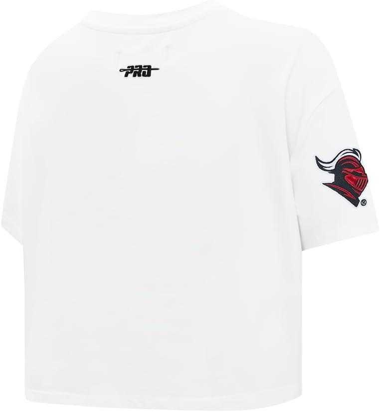 image:imagePro Standard NCAA Womens Womens College Classic Chenille Cotton Short Sleeve Boxy TeeWhite