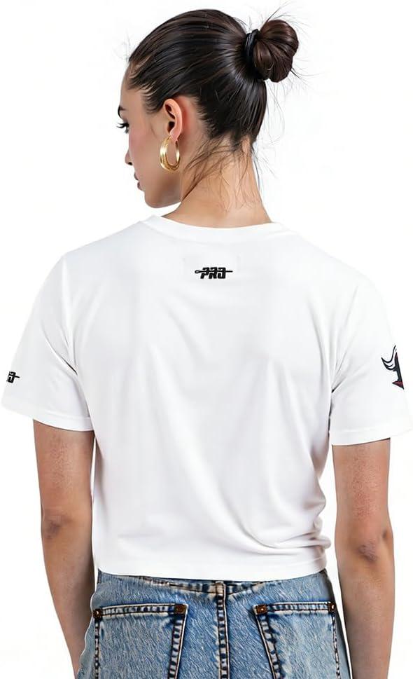 image:imagePro Standard NCAA Womens Womens College Classic Chenille Cotton Short Sleeve Boxy TeeWhite