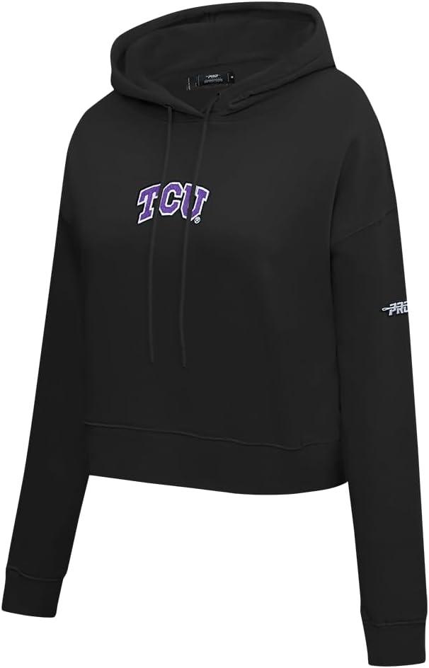 image:imagePro Standard NCAA womens Womens College Classic Chenille Brushed Back French Terry Cropped Pullover HoodieBlack
