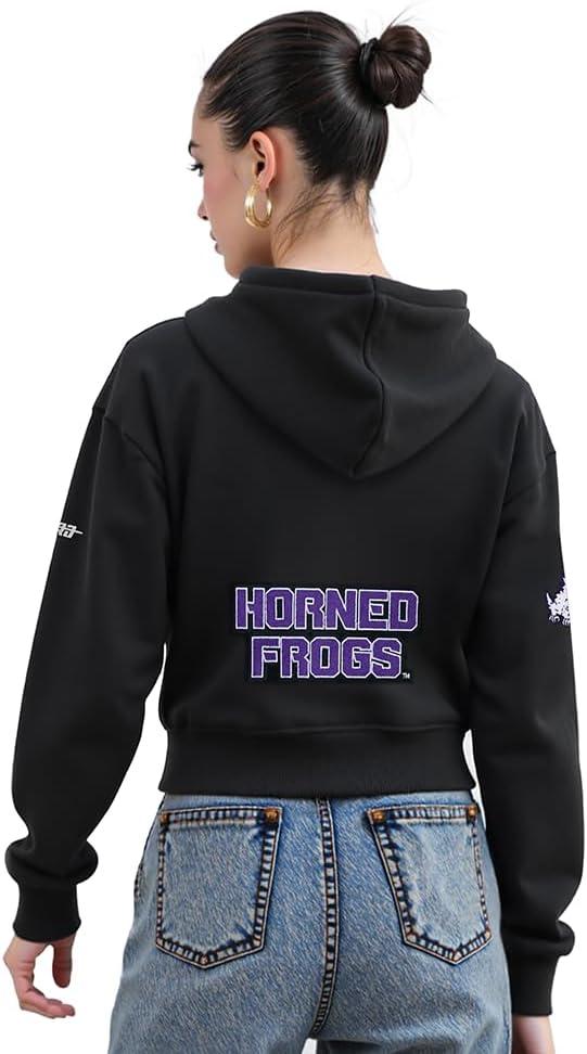 image:imagePro Standard NCAA womens Womens College Classic Chenille Brushed Back French Terry Cropped Pullover HoodieBlack