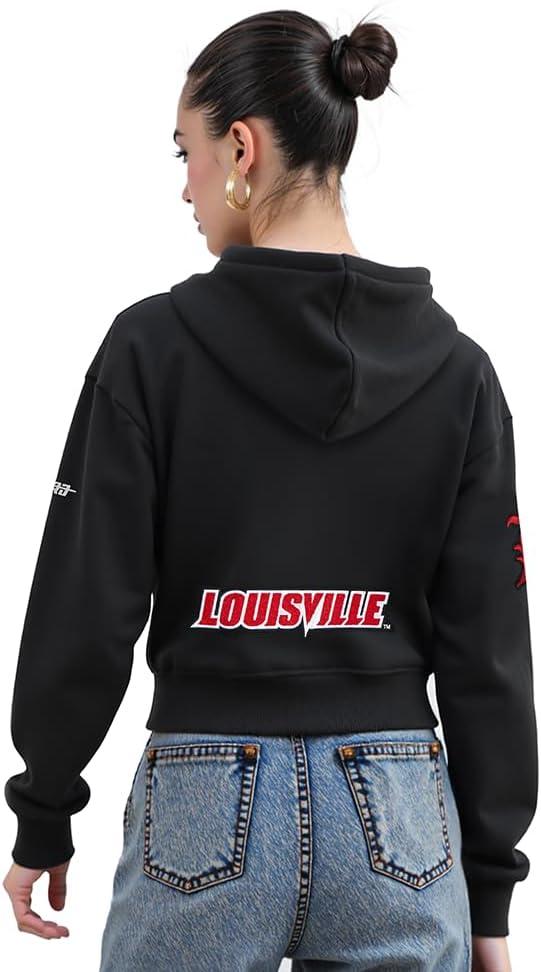 image:imagePro Standard NCAA womens Womens College Classic Chenille Brushed Back French Terry Cropped Pullover HoodieBlack