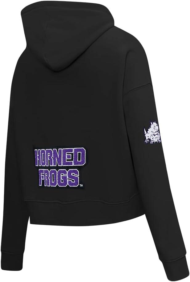 image:imagePro Standard NCAA womens Womens College Classic Chenille Brushed Back French Terry Cropped Pullover HoodieBlack