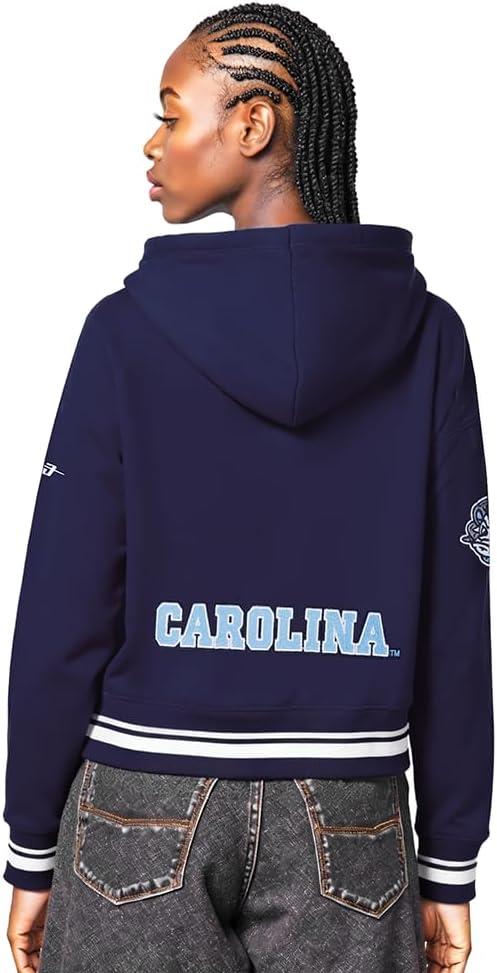 image:imagePro Standard NCAA womens Womens College Classic Chenille Brushed Back French Terry Cropped Pullover HoodieMidnight Navy