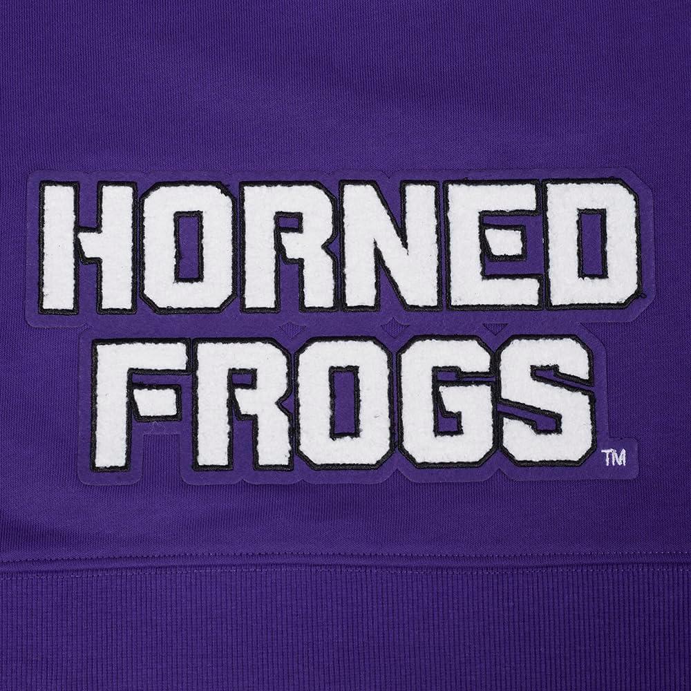 image:imagePro Standard NCAA womens Womens College Classic Chenille Brushed Back French Terry Cropped Pullover HoodiePurple