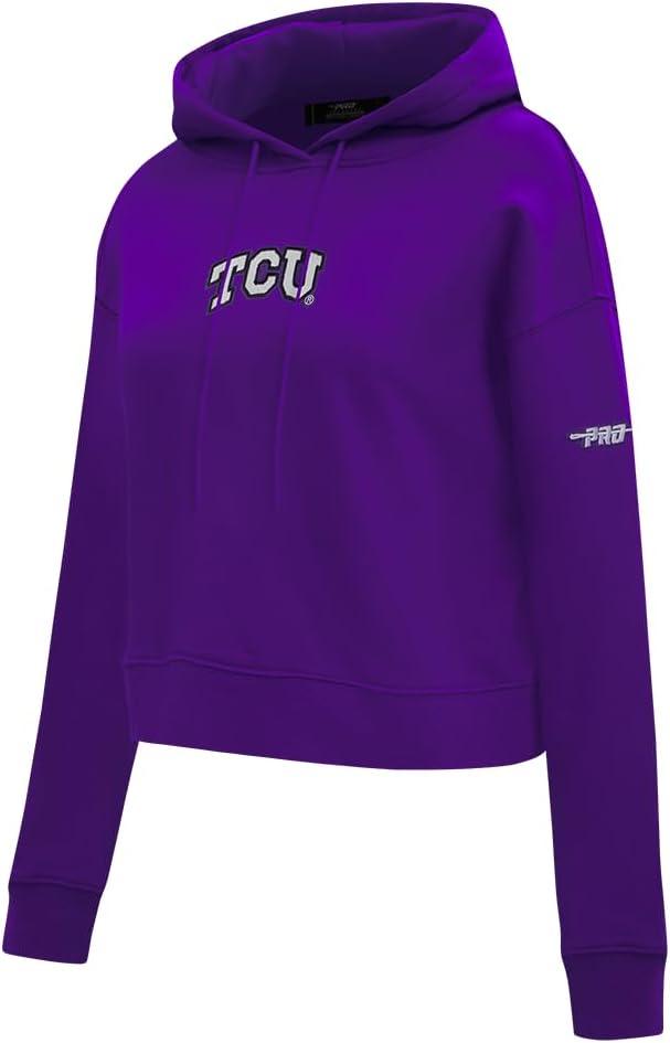 image:imagePro Standard NCAA womens Womens College Classic Chenille Brushed Back French Terry Cropped Pullover HoodiePurple