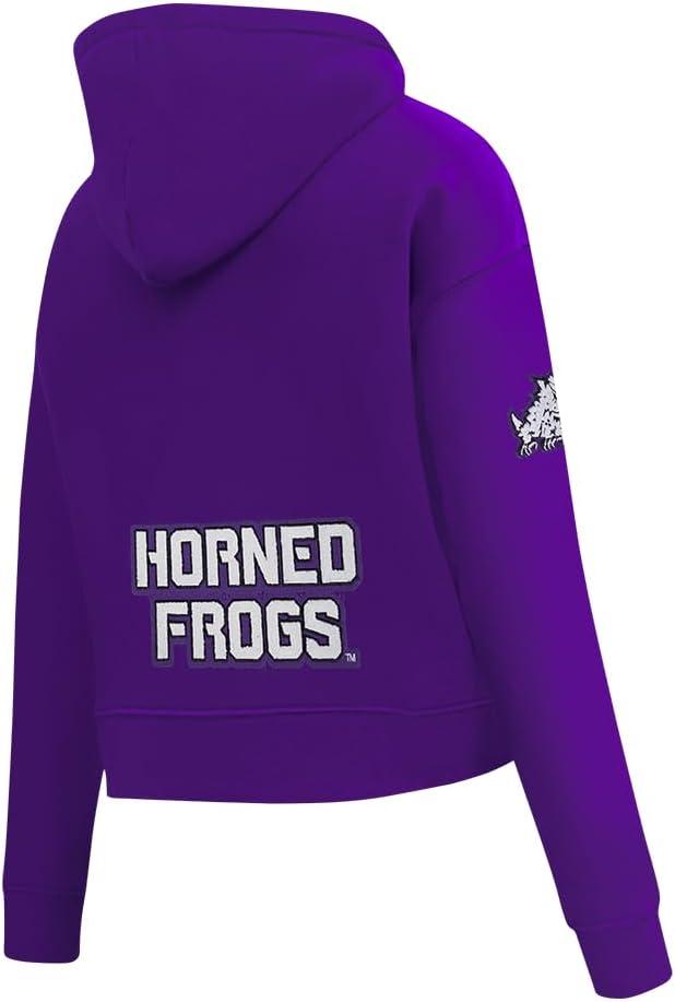 image:imagePro Standard NCAA womens Womens College Classic Chenille Brushed Back French Terry Cropped Pullover HoodiePurple