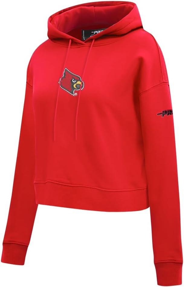 image:imagePro Standard NCAA womens Womens College Classic Chenille Brushed Back French Terry Cropped Pullover HoodieRed