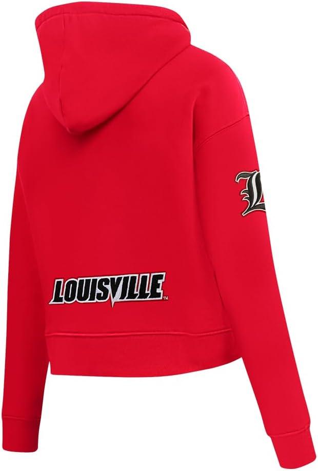 image:imagePro Standard NCAA womens Womens College Classic Chenille Brushed Back French Terry Cropped Pullover HoodieRed