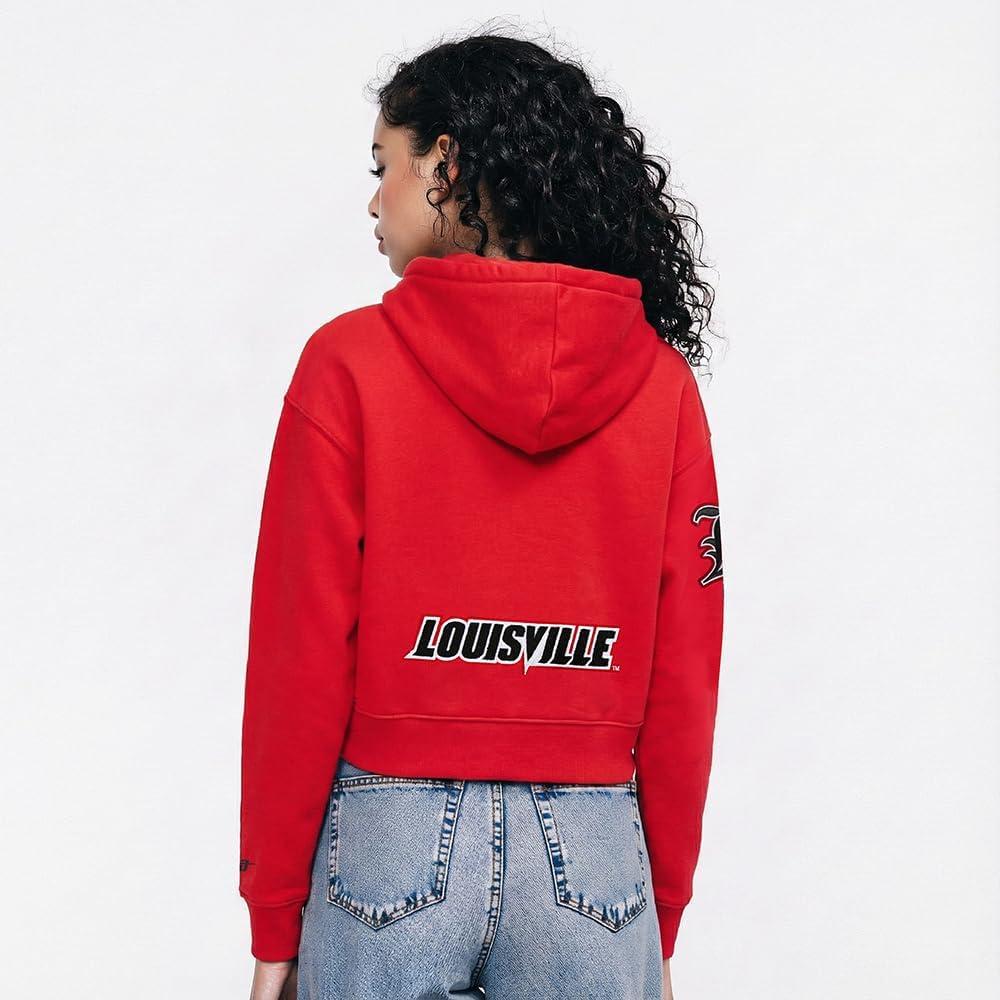 image:imagePro Standard NCAA womens Womens College Classic Chenille Brushed Back French Terry Cropped Pullover HoodieRed