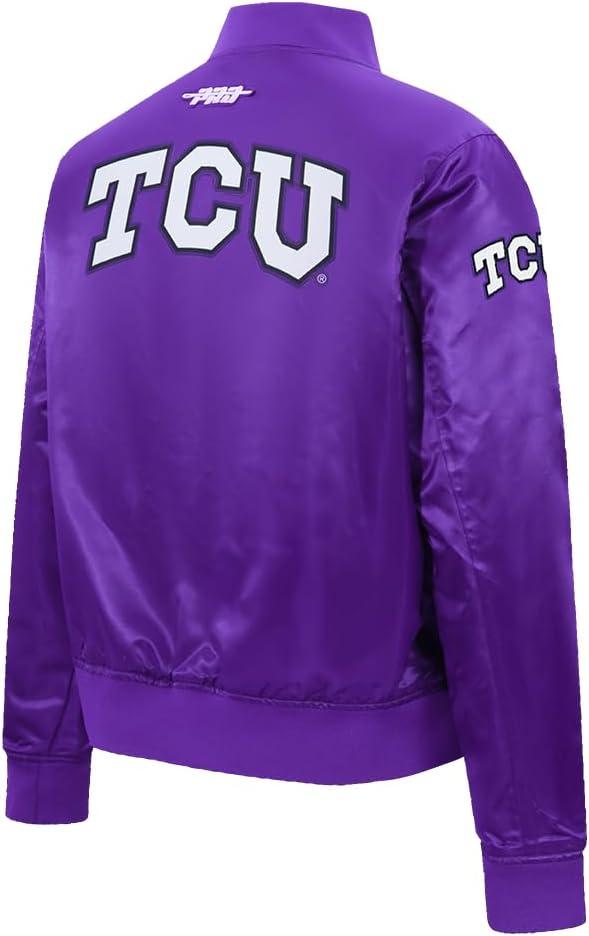 image:imagePro Standard NCAA womens Womens College Classic Chenille Satin JacketPurple