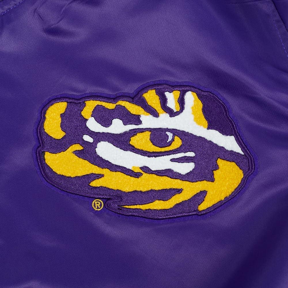 image:imagePro Standard NCAA womens Womens College Classic Chenille Satin JacketPurple
