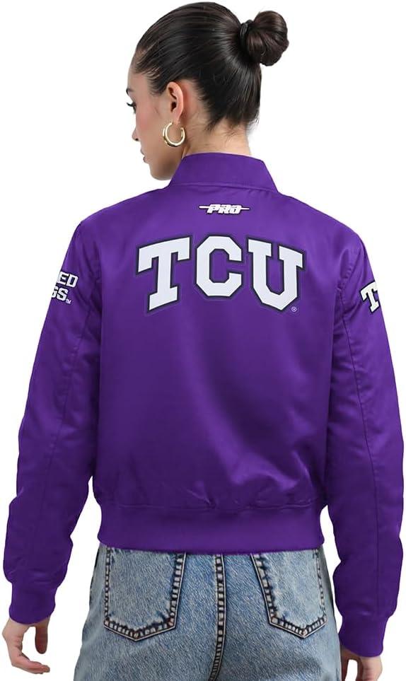 image:imagePro Standard NCAA womens Womens College Classic Chenille Satin JacketPurple