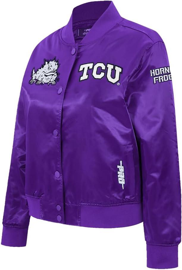 image:imagePro Standard NCAA womens Womens College Classic Chenille Satin JacketPurple