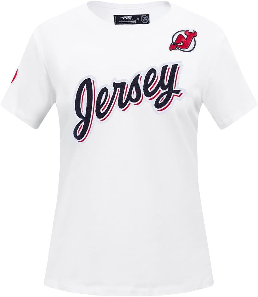 image:imagePro Standard NHL Womens Pro Standard Womens NHL Classic Chenille Cotton Short Sleeve Slim Fit TeeWhite