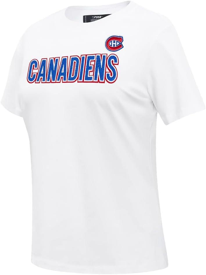 image:imagePro Standard NHL Womens Pro Standard Womens NHL Classic Chenille Cotton Short Sleeve Slim Fit TeeWhite
