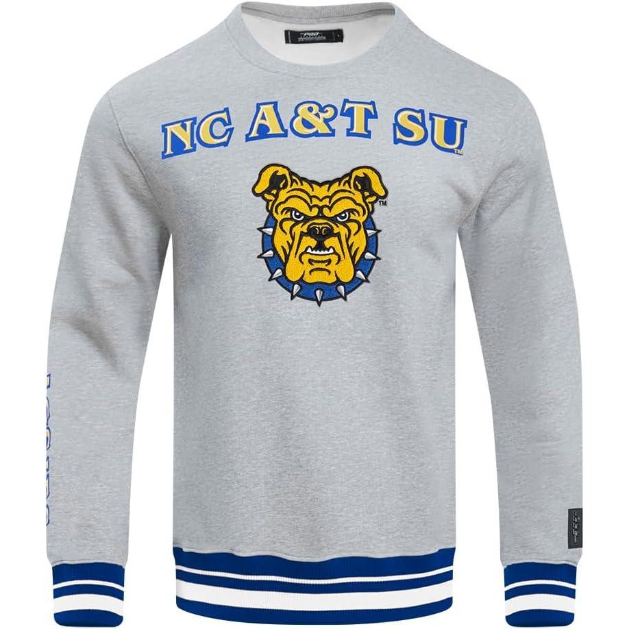 image:imagePro Standard Mens College Classic Chenille Brushed Back French Terry Crewneck SweatshirtHeather GreyDodger Blue