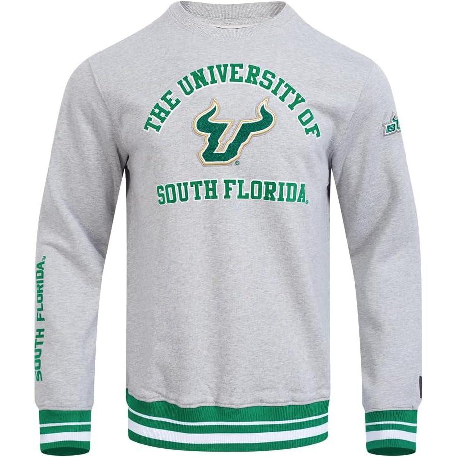 image:imagePro Standard Mens College Classic Chenille Brushed Back French Terry Crewneck SweatshirtHeather GreyGreen