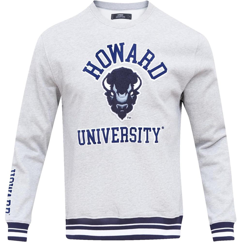 image:imagePro Standard Mens College Classic Chenille Brushed Back French Terry Crewneck SweatshirtHeather GreyMidnight Navy