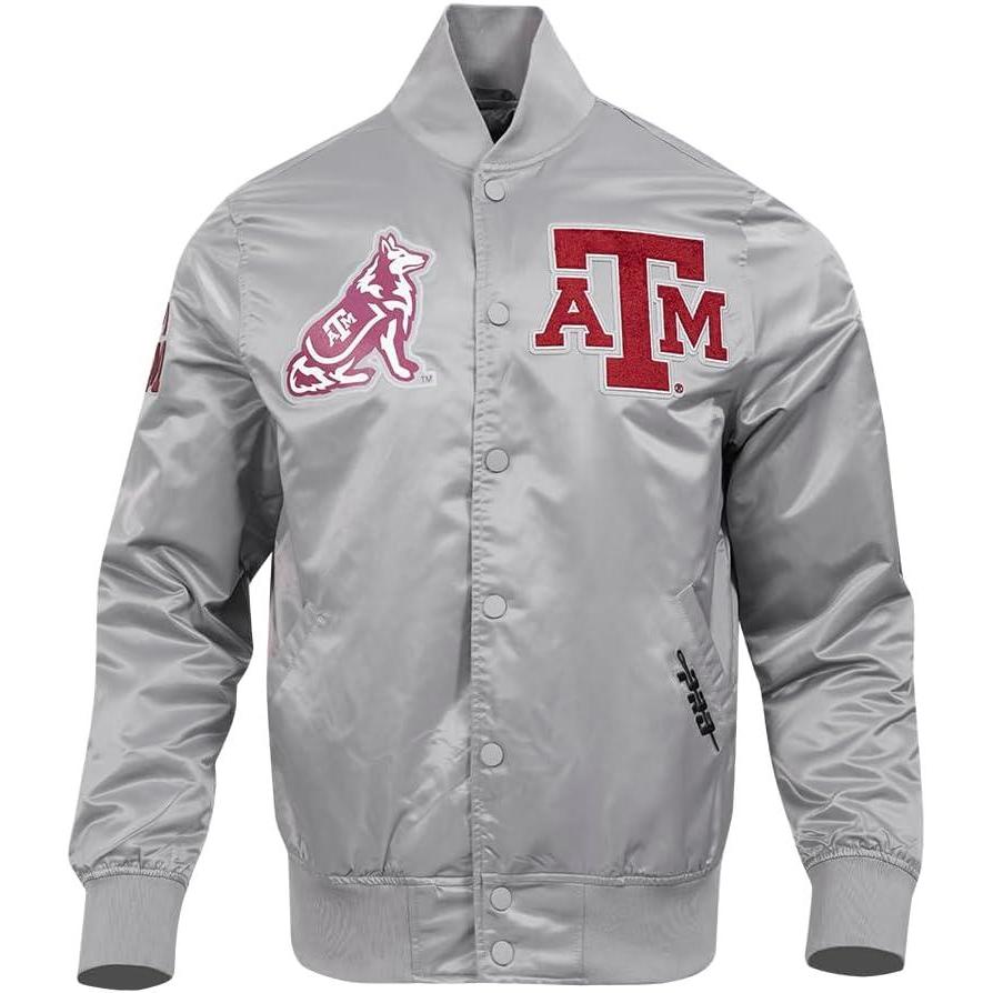 image:imagePro Standard Mens College Classic Chenille Satin JacketGray