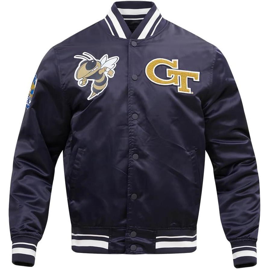image:imagePro Standard Mens College Classic Chenille Satin JacketMidnight Navy