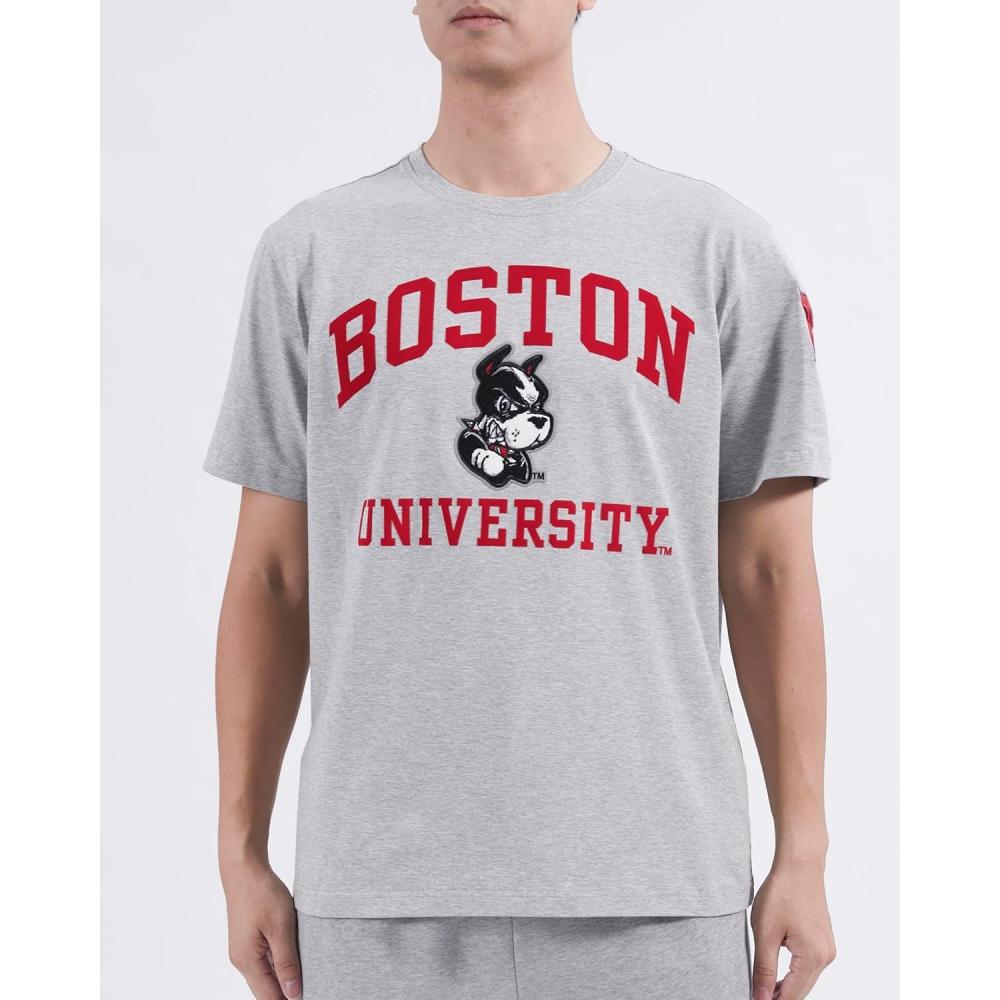 image:imagePro Standard Mens Mens College College Classic Chenille Cotton Single Short Sleeve TeeHeather Grey