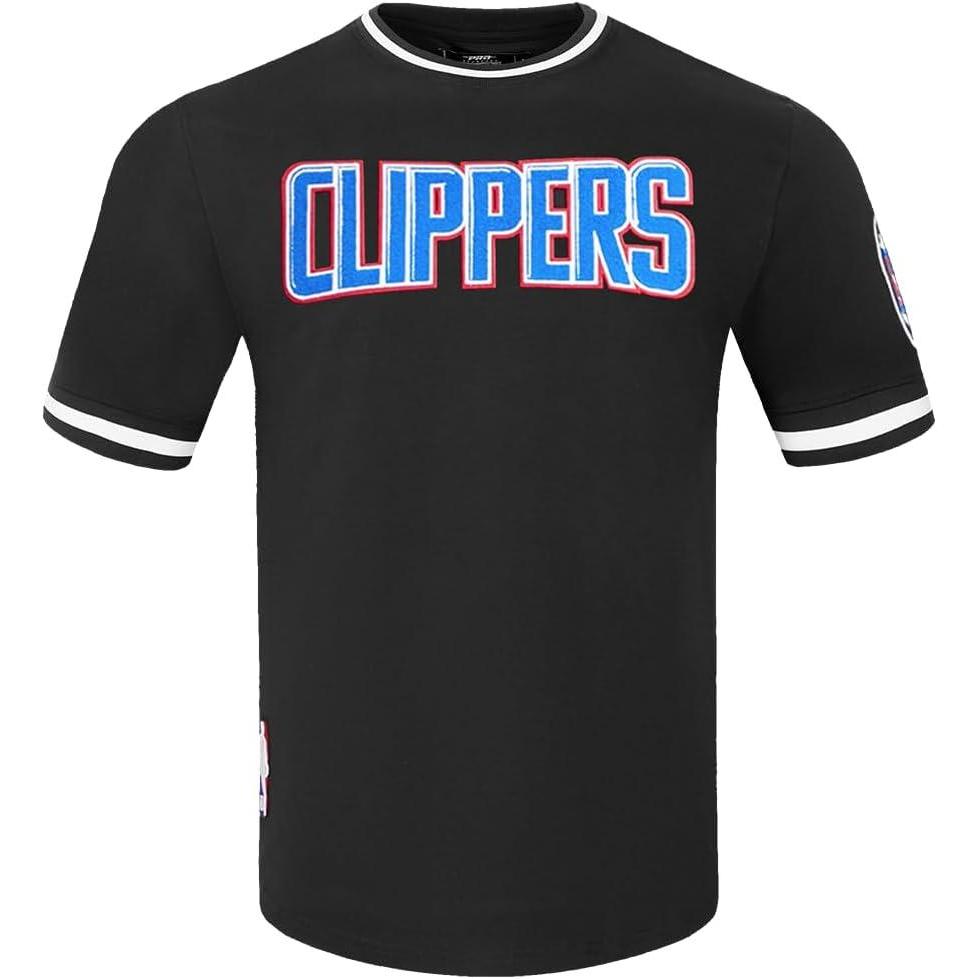 image:imagePro Standard NBA Mens Mens NBA Classic Chenille Cotton Double Knit Short Sleeve TeeBlack