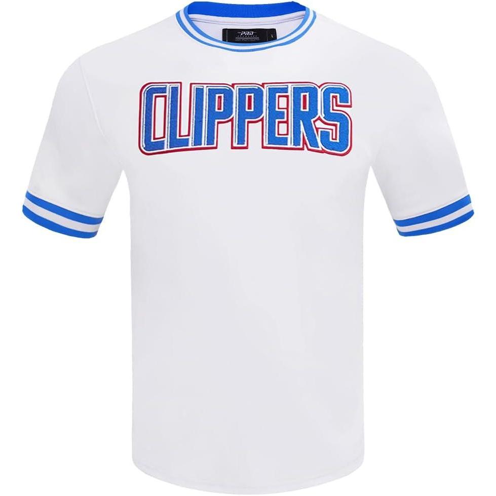 image:imagePro Standard NBA Mens Mens NBA Classic Chenille Cotton Double Knit Short Sleeve TeeWhite
