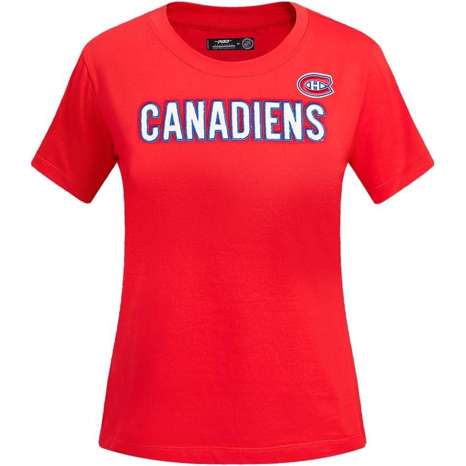 image:imagePro Standard NHL Womens Pro Standard Womens NHL Classic Chenille Cotton Short Sleeve Slim Fit TeeRed