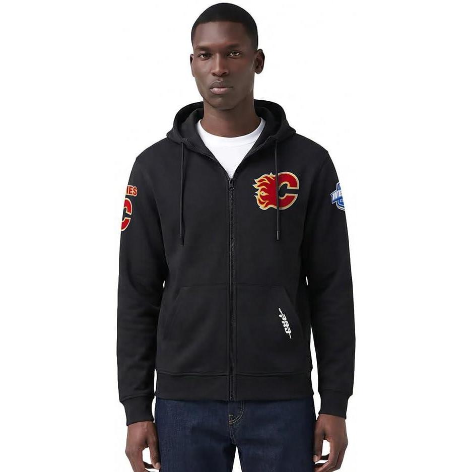 image:imagePro Standard NHL mens Mens Nhl Classic Chenille Cotton Double Knit Full Zip HoodieBlack
