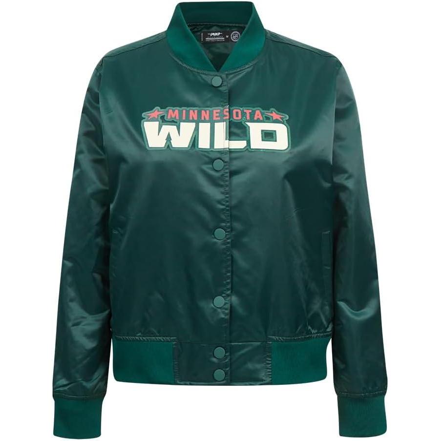 image:imagePro Standard Womens NHL Classic Chenille Satin Satin JacketForest Green