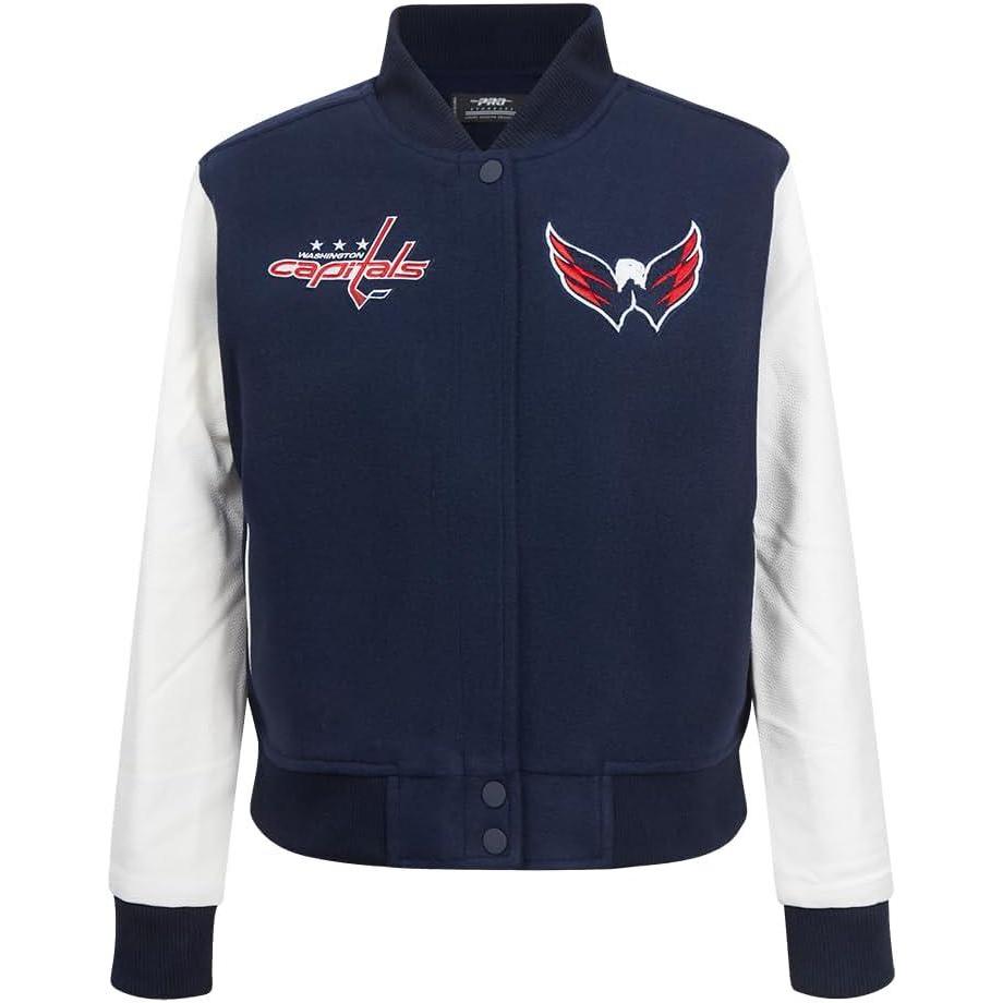 image:imagePro Standard Womens NHL Classic Chenille Varsity JacketMidnight NavyWhite