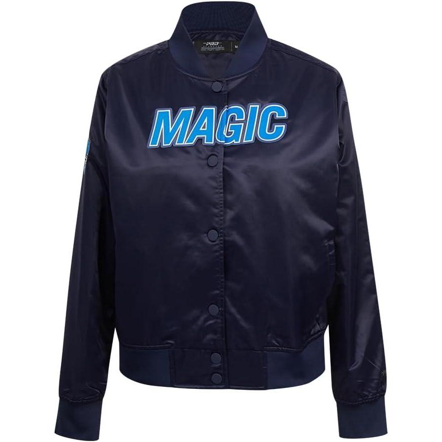 image:imagePro Standard womens Pro Standard Womens Nba Classic Chenille Satin JacketMidnight Navy