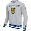 Pro Standard Mens College Classic Chenille Brushed Back French Terry Crewneck Sweatshirt(Heather Grey/Dodger Blue)
