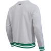 Pro Standard Mens College Classic Chenille Brushed Back French Terry Crewneck Sweatshirt(Heather Grey/Green)