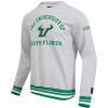 Pro Standard Mens College Classic Chenille Brushed Back French Terry Crewneck Sweatshirt(Heather Grey/Green)
