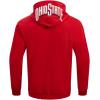 Pro Standard Mens College Classic Chenille Cotton Double Knit Pull Over Hoodie(Red)