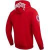 Pro Standard Mens College Classic Chenille Cotton Double Knit Pull Over Hoodie(Red)