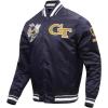 Pro Standard Mens College Classic Chenille Satin Jacket(Midnight Navy)