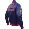 Pro Standard Mens College Classic Chenille Satin Jacket(Midnight Navy/Red/Midnight Navy)