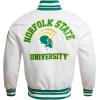 Pro Standard Mens College Classic Chenille Satin Jacket(White/Green)