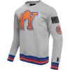 Pro Standard Mens NBA Reverse French Terry Pull Over Hoodie(Heather Grey/Royal/Orange)