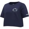 Pro Standard NCAA Womens Womens College Classic Chenille Cotton Short Sleeve Boxy Tee(Midnight Navy)