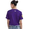 Pro Standard NCAA Womens Womens College Classic Chenille Cotton Short Sleeve Boxy Tee(Purple)