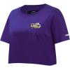 Pro Standard NCAA Womens Womens College Classic Chenille Cotton Short Sleeve Boxy Tee(Purple)