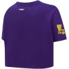 Pro Standard NCAA Womens Womens College Classic Chenille Cotton Short Sleeve Boxy Tee(Purple)