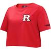 Pro Standard NCAA Womens Womens College Classic Chenille Cotton Short Sleeve Boxy Tee(Red)