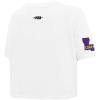 Pro Standard NCAA Womens Womens College Classic Chenille Cotton Short Sleeve Boxy Tee(White)